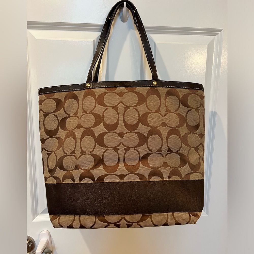 Authentic Coach Brown Signature Tote Bag